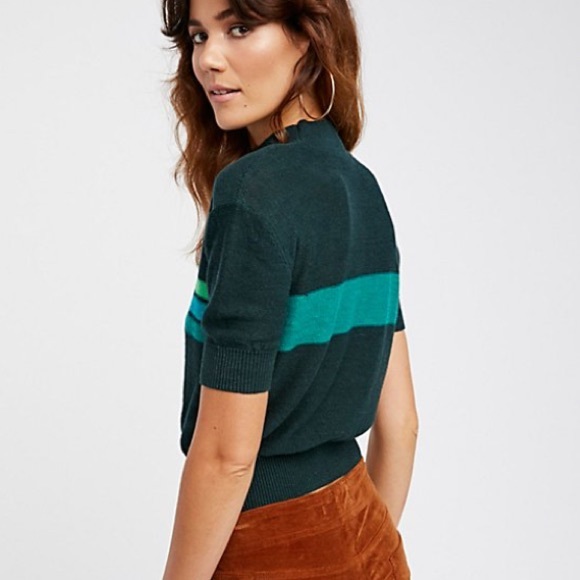 Free People “Way Back” Mock Striped Neck Sweater - Picture 2 of 5